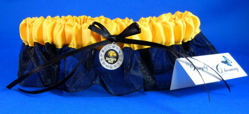 University of Southern Mississippi Inspired Garter with Licensed Collegiate Charm